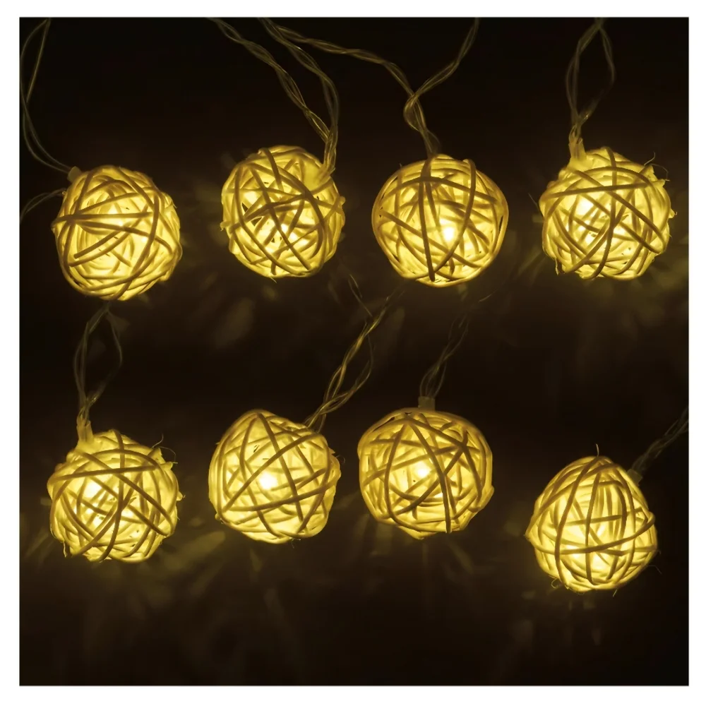 Primitives by Kathy Cream Rattan Globe Lights BNNU